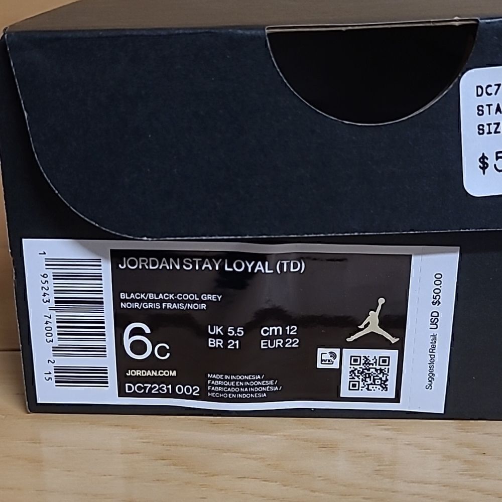 Nike Jordan Stay Loyal TD Toddler Infant 6C 6 Black Shoe Sneaker DC7231-002 - Picture 12 of 13